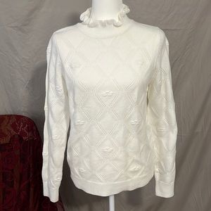 Nanette Lepore white patterned sweater Size M New without tags